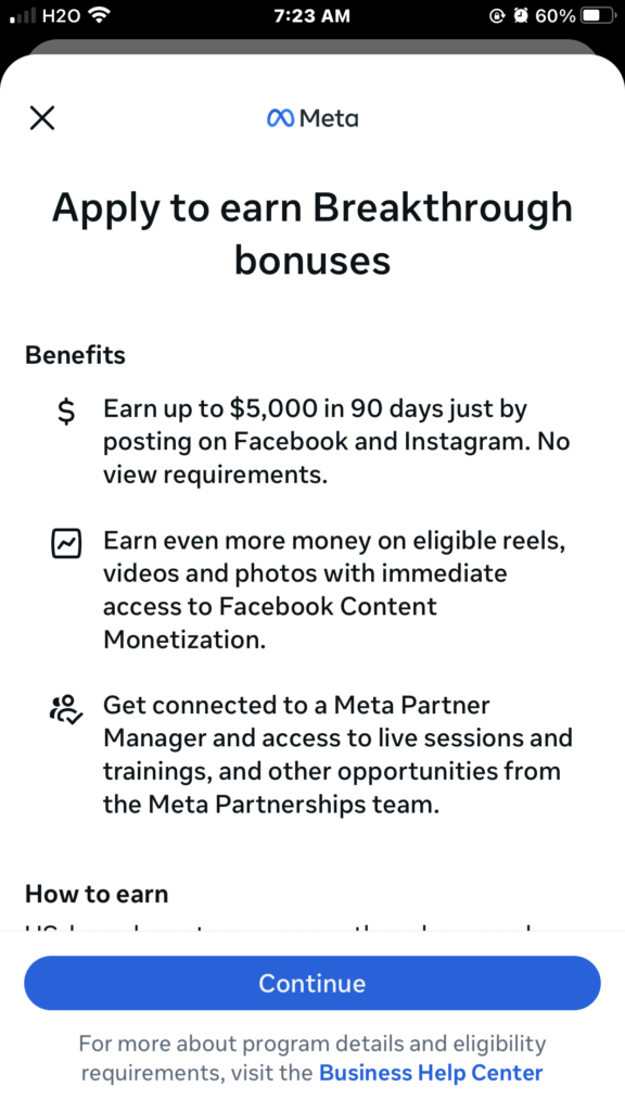 【最新】Facebook & Instagramで最大5,000ドル!?Metaの「Breakthroughボーナス」プログラムがスタート!